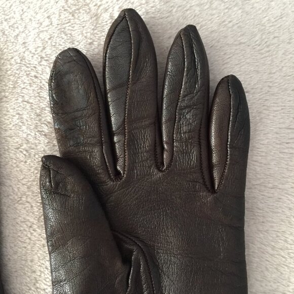 Brown Leather gloves sz S - Picture 5 of 9